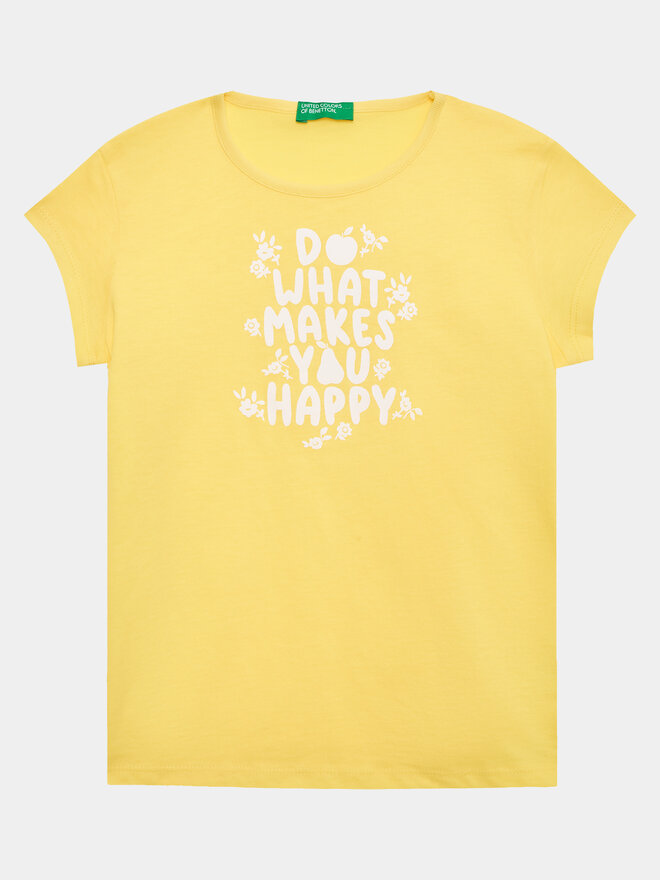 United Colors Of Benetton United Colors Of Benetton Camiseta 3096G1095 Amarillo Regular Fit