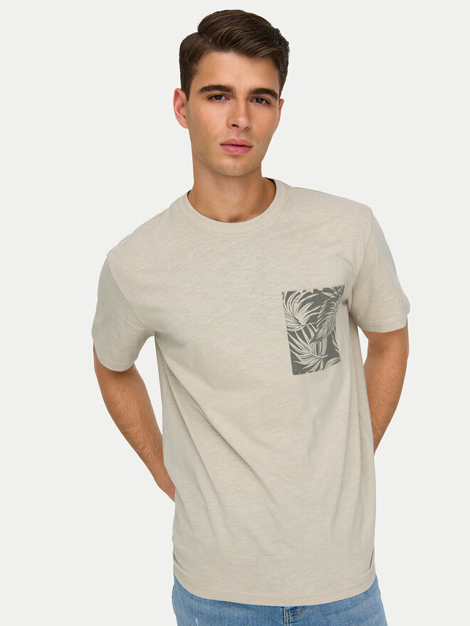 Only & Sons Only & Sons Футболка 22025286 Бежевий Regular Fit