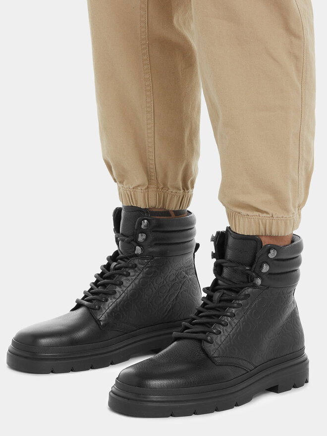 Calvin Klein Ορειβατικά παπούτσια Calvin Klein Combat Boot Mono HM0HM01211 Μαύρο