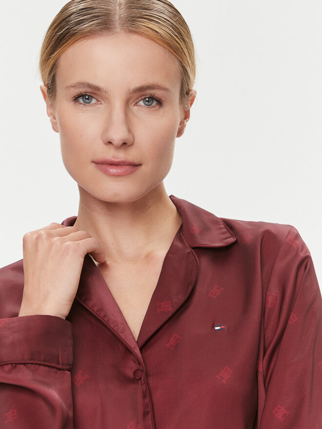 Tommy Hilfiger Tommy Hilfiger Pidžama UW0UW04830 Tamnocrvena Relaxed Fit