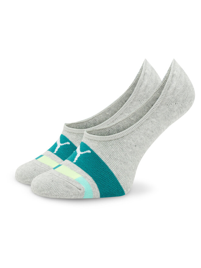 Puma 2er-Set Kinder Sneakersocken Puma Kids Seasonal Footie 2P 938009 Grau
