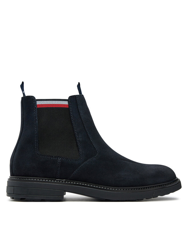 Tommy Hilfiger Kotníková obuv s elastickým prvkem Tommy Hilfiger Chelsea FM0FM05191 Tmavomodrá