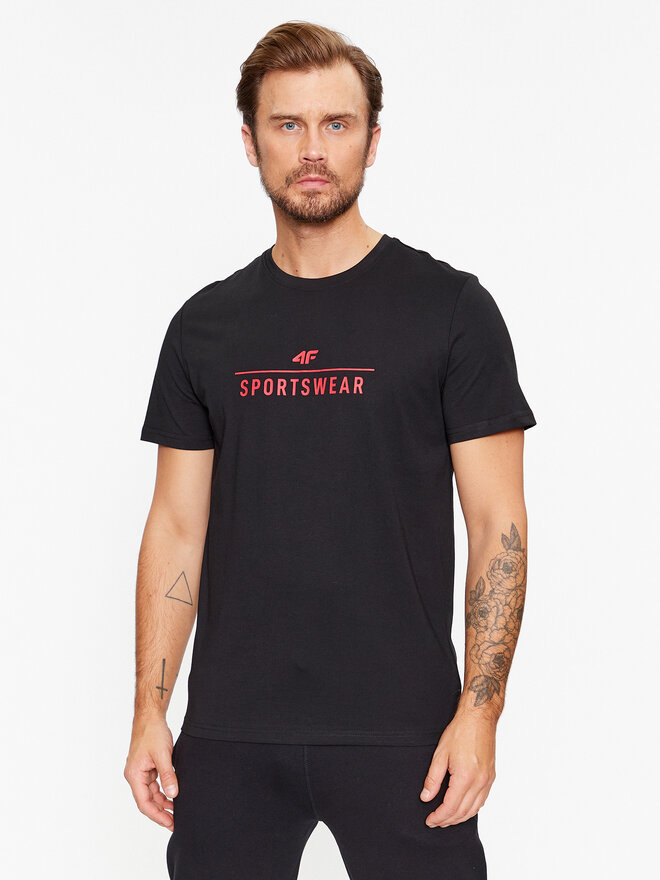 4F 4F Футболка 4FAW23TTSHM0878 Чорний Regular Fit