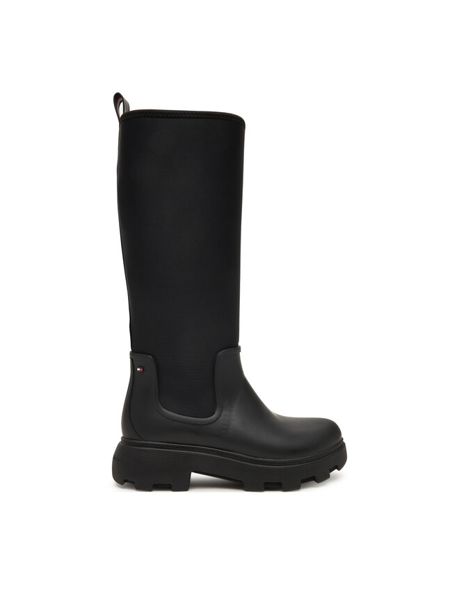 Tommy Hilfiger Botas de agua Tommy Hilfiger Flag Long Warm Lining FW0FW08973 Negro