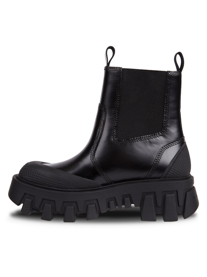 Tommy Jeans Klassische Stiefeletten Tommy Jeans Tjw Chunky Chelsea Mix Material EN0EN02375 Schwarz