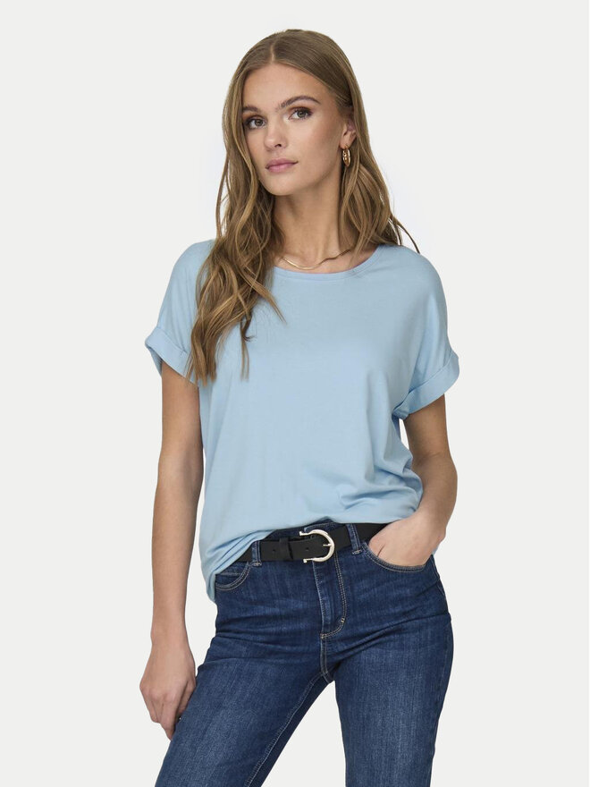 ONLY ONLY Camiseta Moster 15106662 Celeste Regular Fit