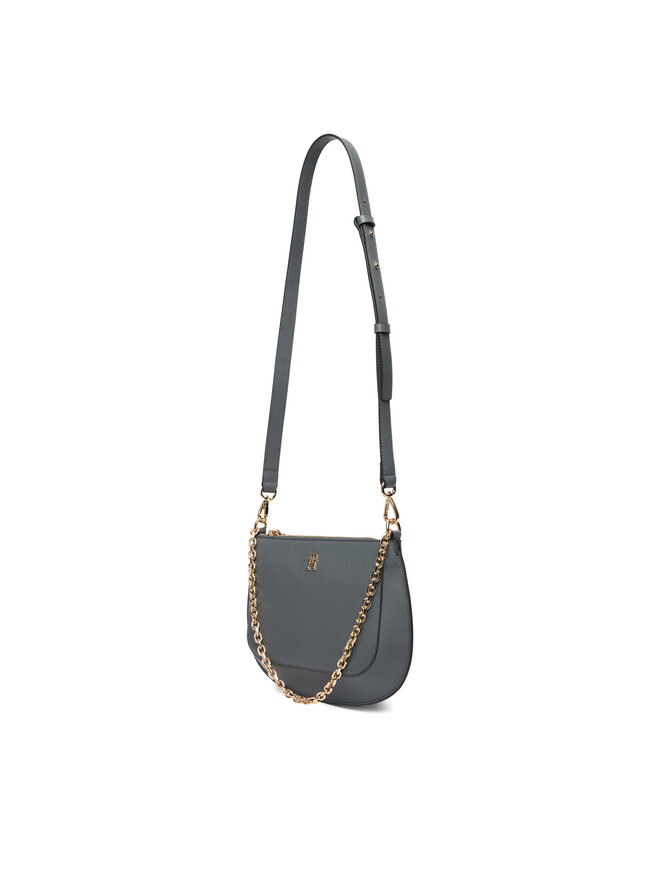 Tommy Hilfiger Handtasche Tommy Hilfiger Th Glam Conv Med Crossover AW0AW18143 Grau