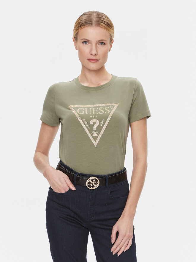 Guess Guess Camiseta W4RI69 J1314 Verde Regular Fit