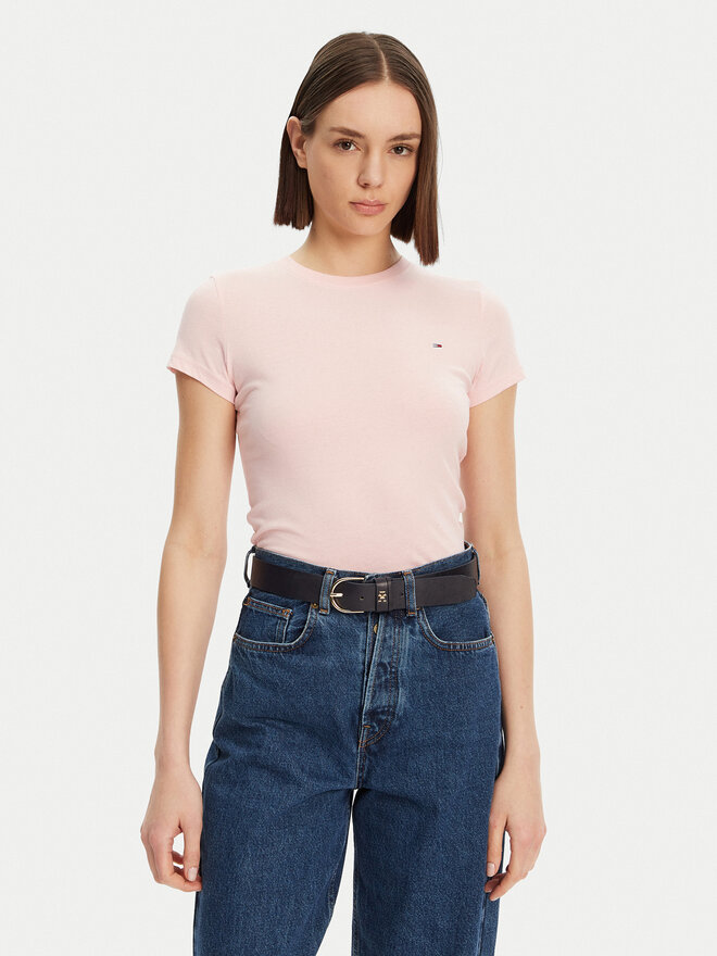Tommy Jeans Tommy Jeans T-Shirt DW0DW20459 Rosa Slim Fit