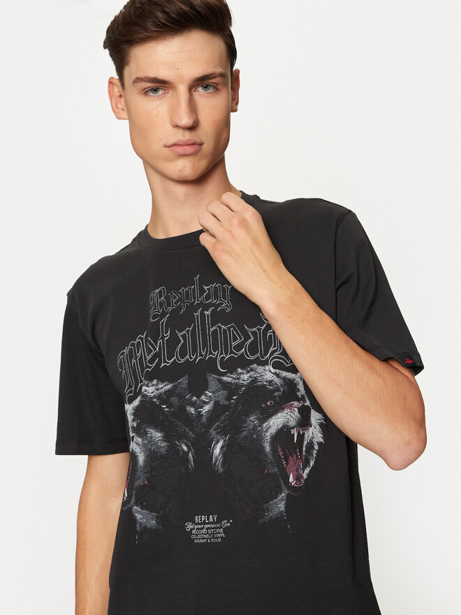 REPLAY REPLAY Marškinėliai M6957 .000.23608P Juoda Regular Fit