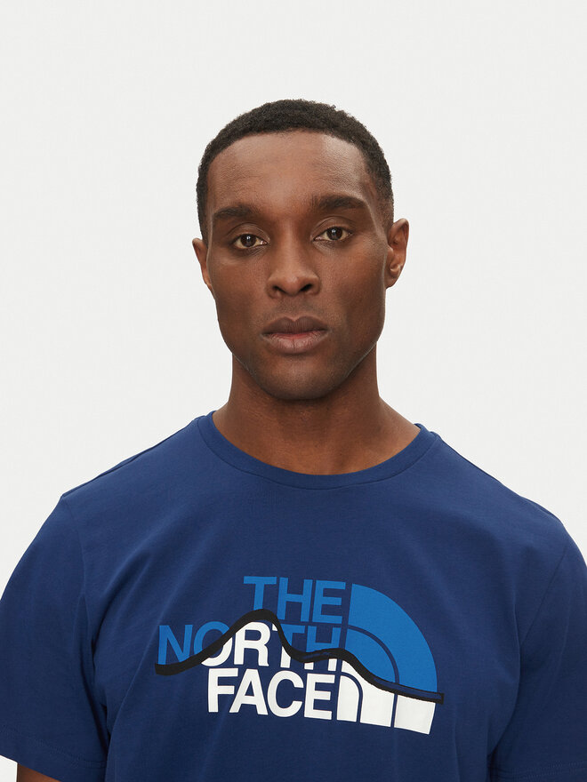 The North Face The North Face Marškinėliai Mountain Line NF0A87NT Mėlyna Regular Fit
