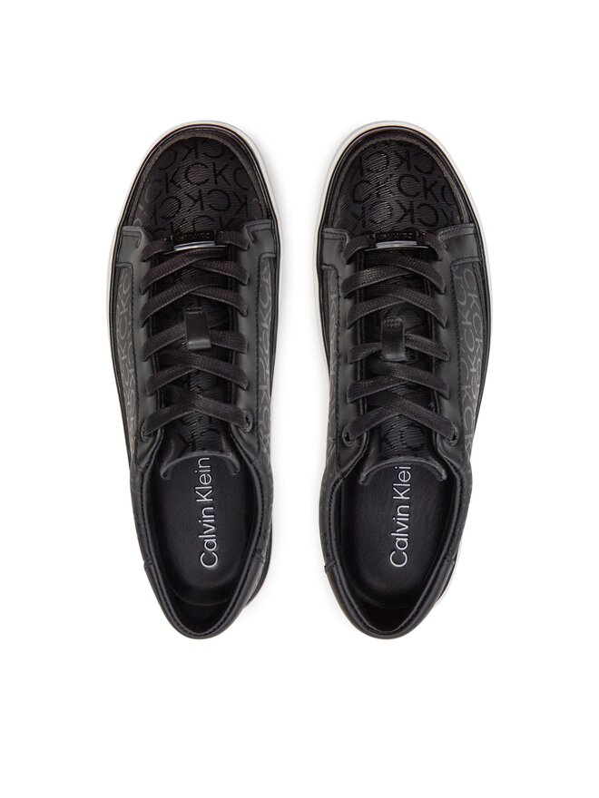 Calvin Klein Sneakersy Calvin Klein Flatform Cup Lace Up Epi Mono HW0HW01911 Čierna