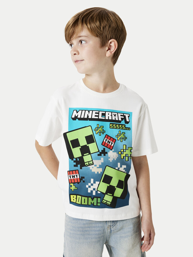 NAME IT NAME IT T-Shirt Minecraft 13240871 Weiß Standard Fit