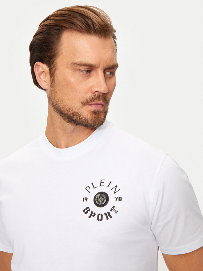 Plein Sport Plein Sport Camiseta AADC MTK7940 STE001N Blanco Regular Fit