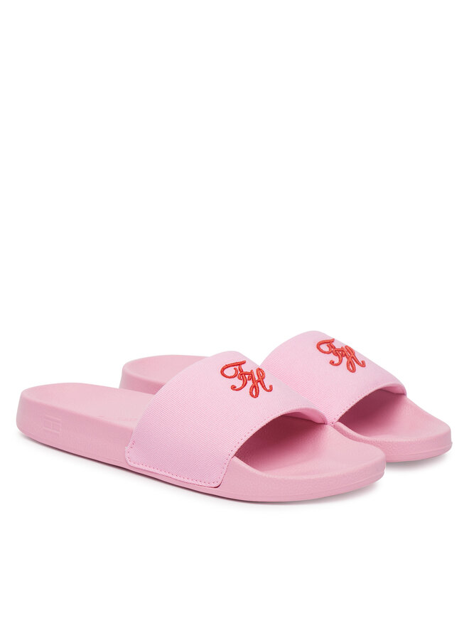 Tommy Hilfiger Pantoletten Tommy Hilfiger Th Script Pool Slide FW0FW09286 Rosa