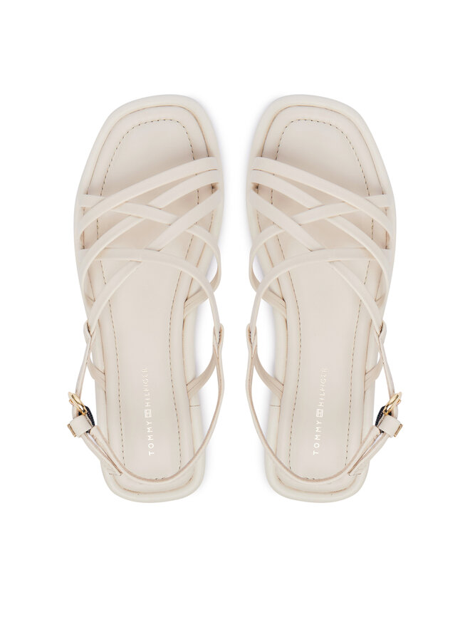 Tommy Hilfiger Sandalen Tommy Hilfiger Flat Strappy FW0FW09220 Creme