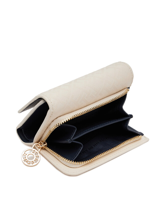 Tommy Hilfiger Portafoglio grande da donna Tommy Hilfiger Th Distinct Trifold Wallet Mono AW0AW17257 Écru
