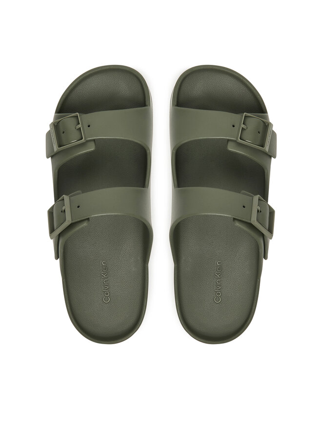 Calvin Klein Pantoletten Calvin Klein Ergon Eva Double Bar Sandal HM0HM02116 Grün
