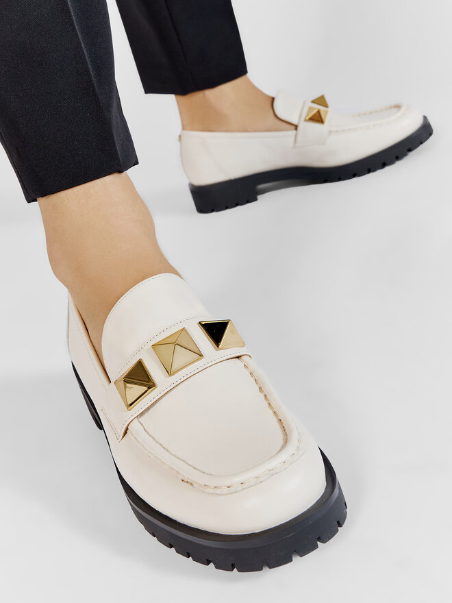 Lordsy MICHAEL Michael Kors Holland Loafer 40R2HLFP1L Beżowy