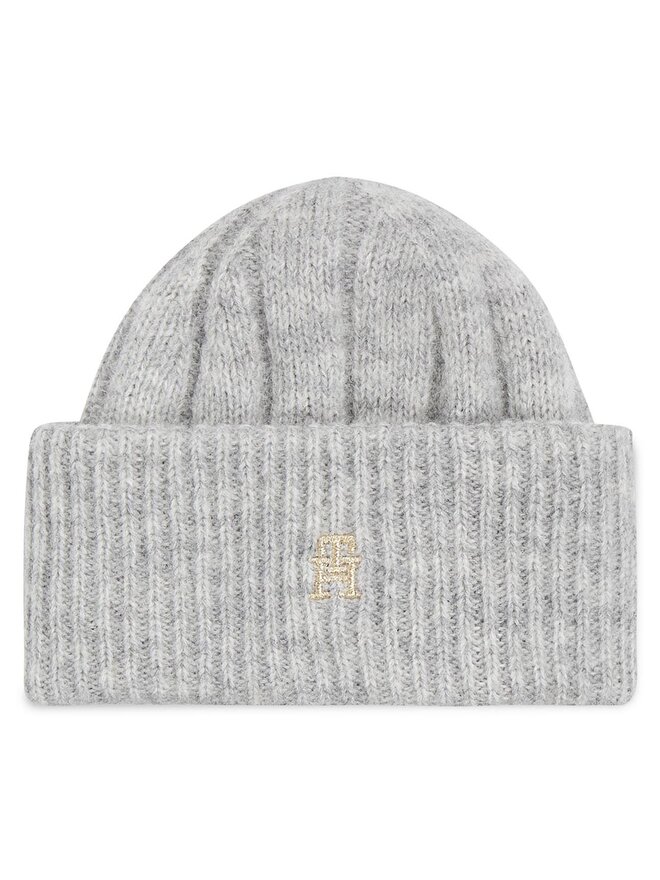 Tommy Hilfiger Mütze und Stirnband Set Tommy Hilfiger Th Timeless Beanie + Headband AW0AW15370P4A Grau
