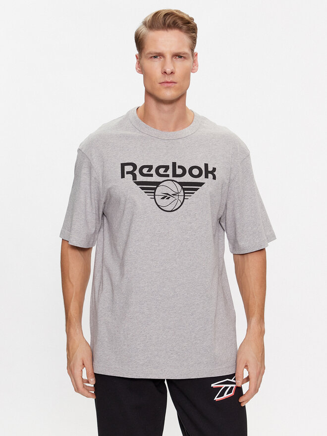 Reebok Reebok Marškinėliai Basketball IL4423 Pilka Regular Fit