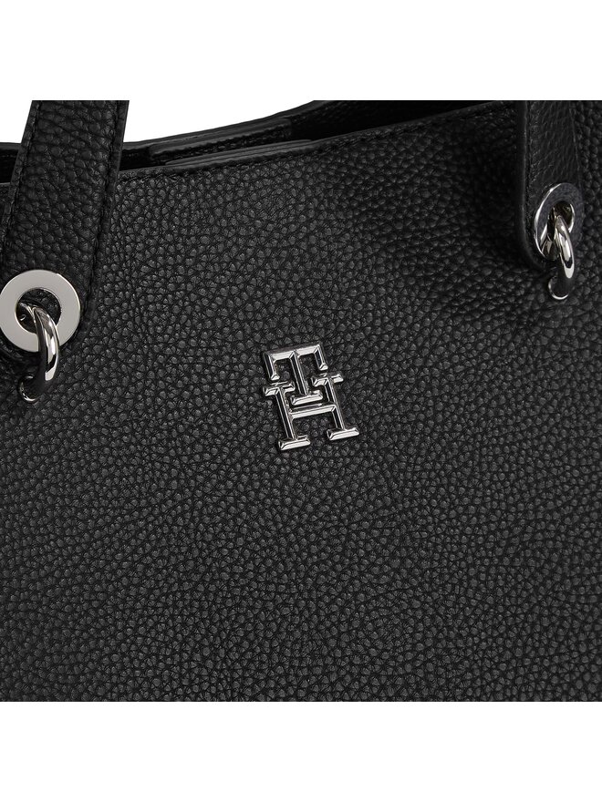Tommy Hilfiger Kabelka Tommy Hilfiger Th Emblem Satchel AW0AW15177 Černá