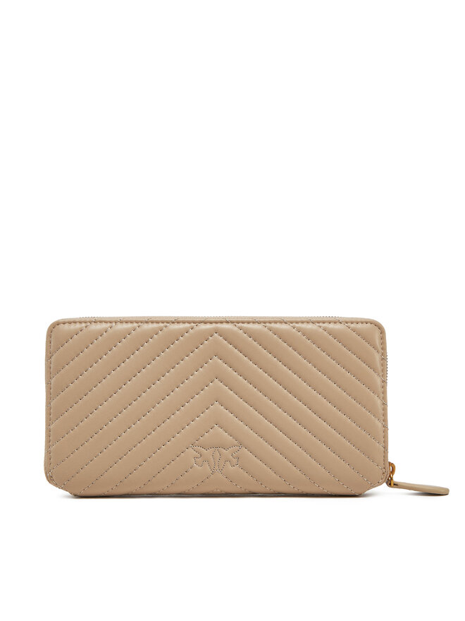 PINKO Liels sieviešu maks PINKO Ryder Zip Around AI 24-25 PCPL 100250 A0GK Bēšs