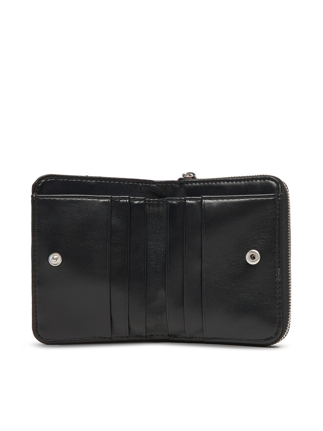 Calvin Klein Cartera Calvin Klein Quilted Flap Zip Around LV04F1124G Negro