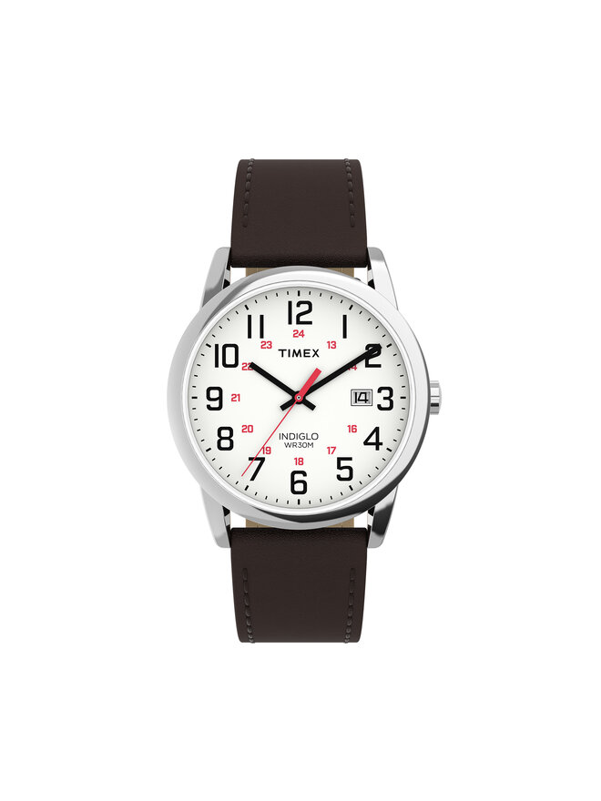 Timex Часовник Timex Easy Reader Classic TW2Y12600 Кафяв