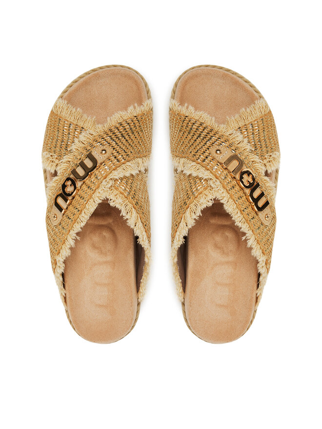 Mou Pantoletten Mou Criss-cross MU.SW451009K Beige