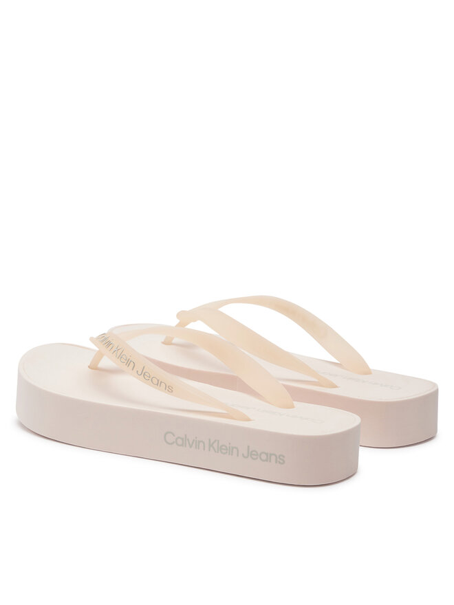 Calvin Klein Jeans Šlepetės per pirštą Calvin Klein Jeans Beach Sandal Flatform Logo YW0YW01092 Rožinė