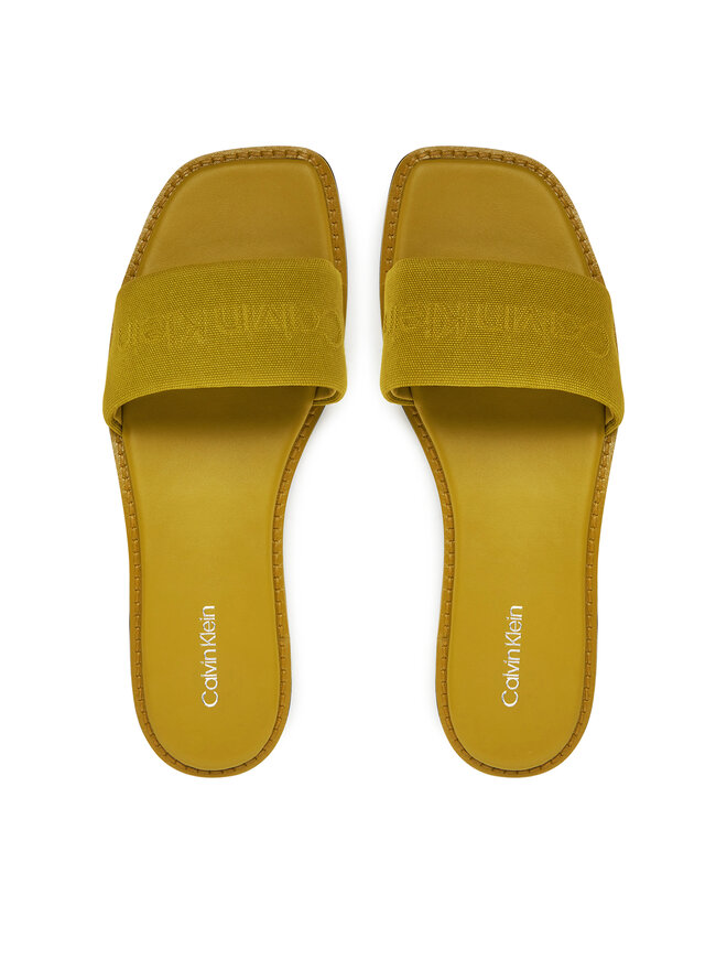 Calvin Klein Pantoletten Calvin Klein Flat Slide - He HW0HW02378 Grün