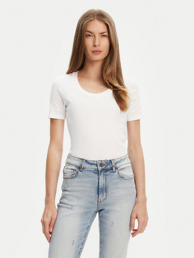 United Colors Of Benetton United Colors Of Benetton Camiseta 3GA2D1066 Blanco Slim Fit