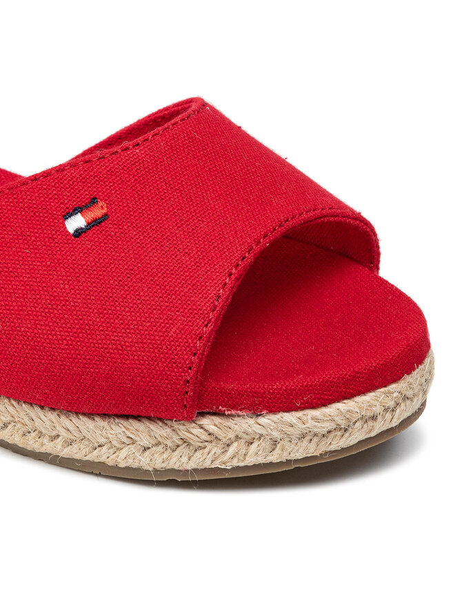 Tommy Hilfiger Εσπαντρίγιες Tommy Hilfiger Rope Wedge Sandal T3A7-32185-0048 S Κόκκινο