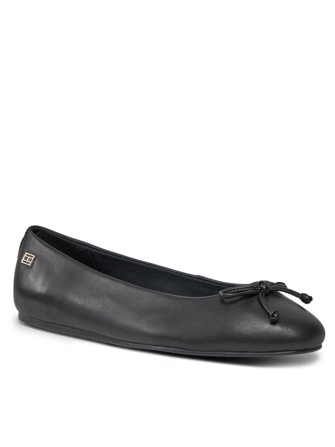 Tommy Hilfiger Baleriny Tommy Hilfiger Essential Leather Ballerina FW0FW07768 Czarny