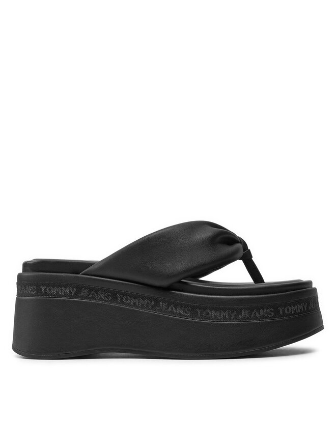 Tommy Jeans Zehentrenner Tommy Jeans Tjw Wedge Sandal EN0EN02457 Schwarz