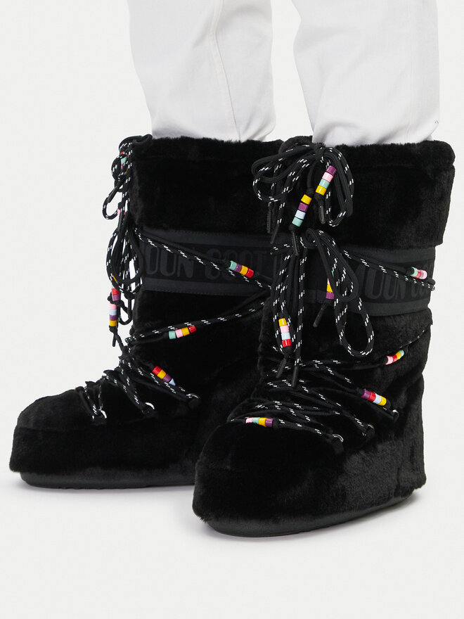 Снігоходи Moon Boot Icon Faux Fur BEADS80D1408990 Чорний