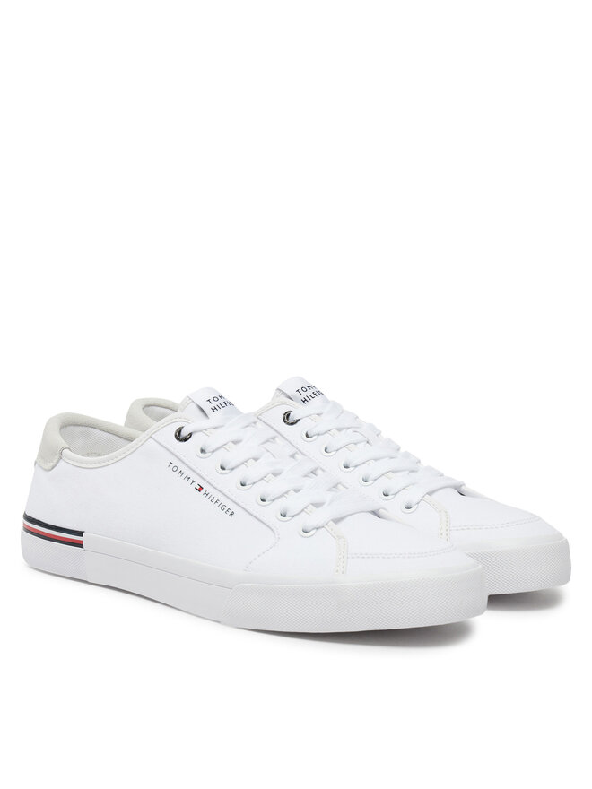 Tommy Hilfiger Πάνινα παπούτσια Tommy Hilfiger Core Corporate Vulc Canvas FM0FM05398 Λευκό
