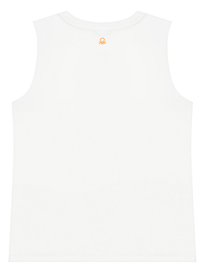 United Colors Of Benetton United Colors Of Benetton Camiseta sin mangas 3RD0CH020 Blanco Regular Fit