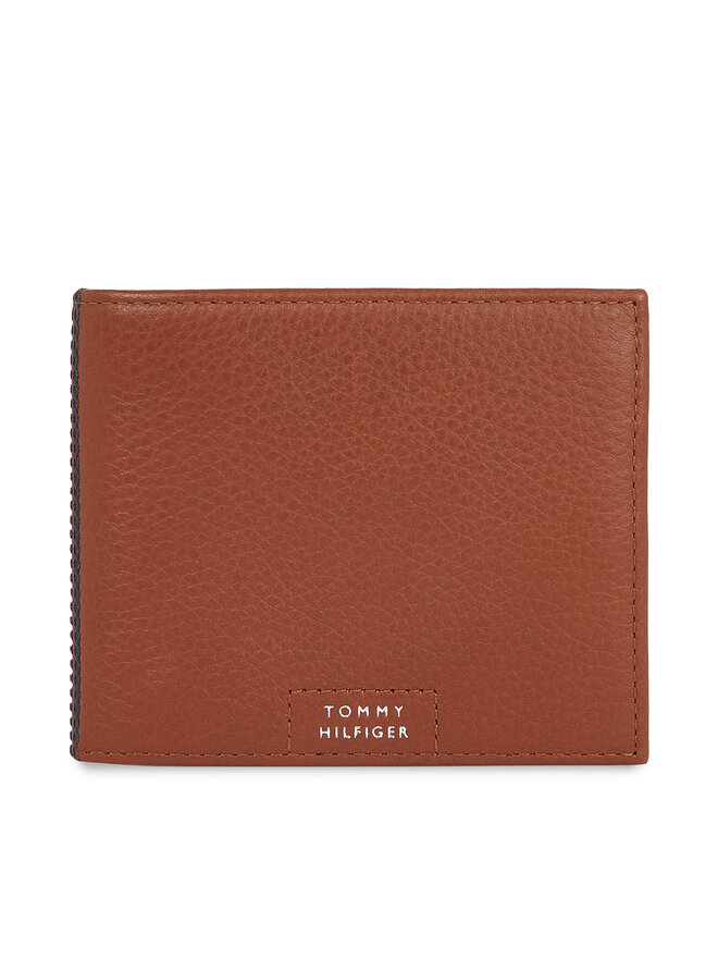Tommy Hilfiger Portofel Mare pentru Bărbați Tommy Hilfiger Th Prem Leather Flap & Coin AM0AM12189 Maro