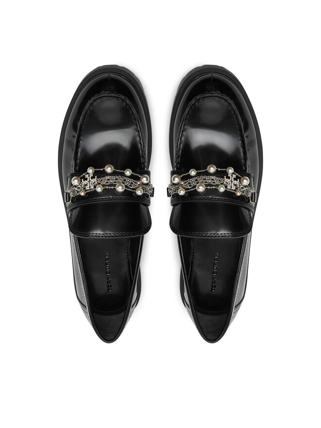 Tory Burch Slipper Tory Burch Embellished Classic Lug Loafer 165828 Schwarz