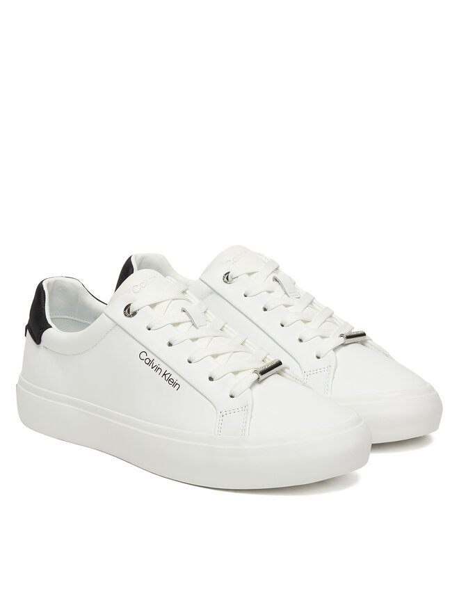 Calvin Klein Снікерcи Calvin Klein Vulc Lace Up Lth/Moire Bt HW0HW02747 Білий