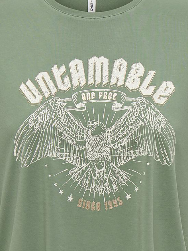 ONLY ONLY Marškinėliai Free 15325533 Žalia Regular Fit