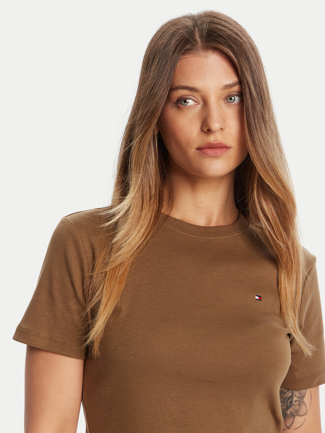 Tommy Hilfiger Tommy Hilfiger Camiseta New Cody WW0WW40587 Marrón Slim Fit