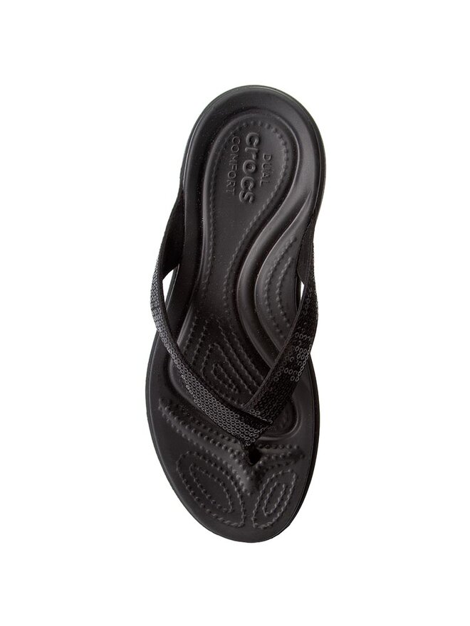 Zehentrenner Crocs Capri V Sequin W 204311 Schwarz eschuhe