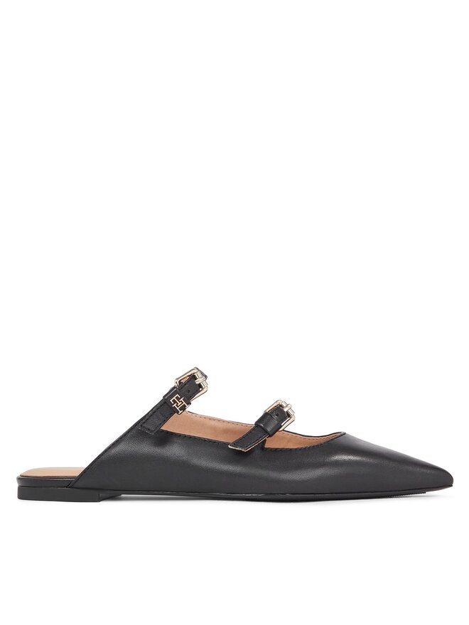 Tommy Hilfiger Чехли Tommy Hilfiger Th Pointy Leather Mule FW0FW07722 Черен