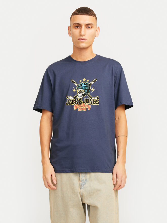 Jack&Jones Jack&Jones Marškinėliai Eight Skull 12264841 Tamsiai mėlyna Standard Fit