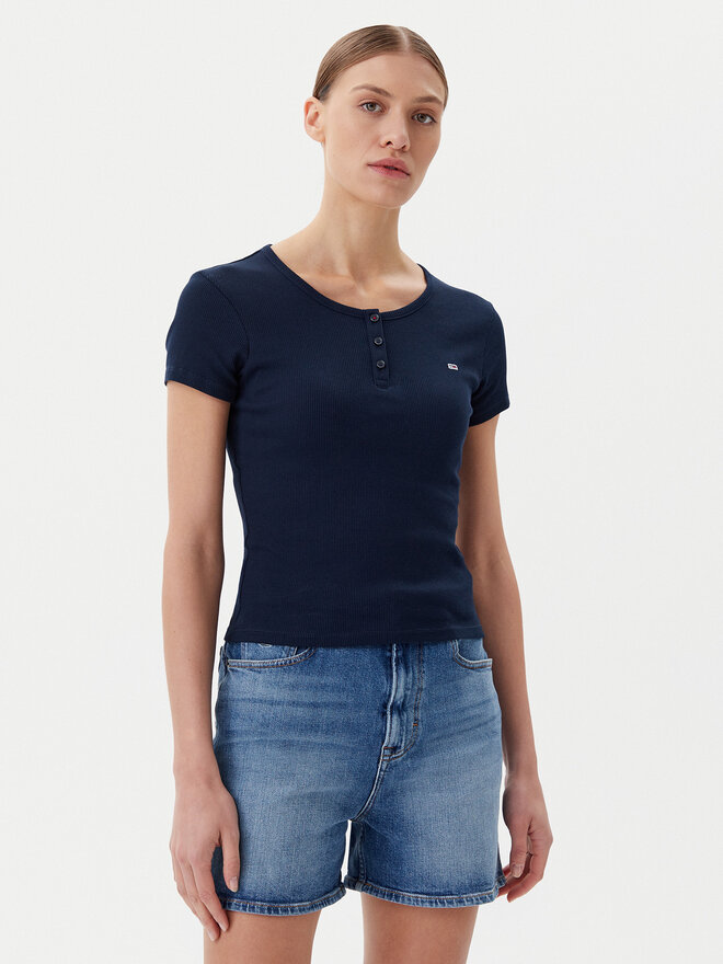 Tommy Jeans Tommy Jeans Majica DW0DW19502 Mornarsko modra Slim Fit