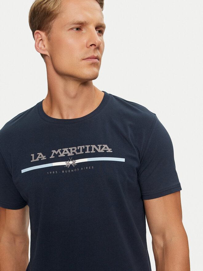 La Martina La Martina Футболка ZMR009 JS206 Cиній Regular Fit