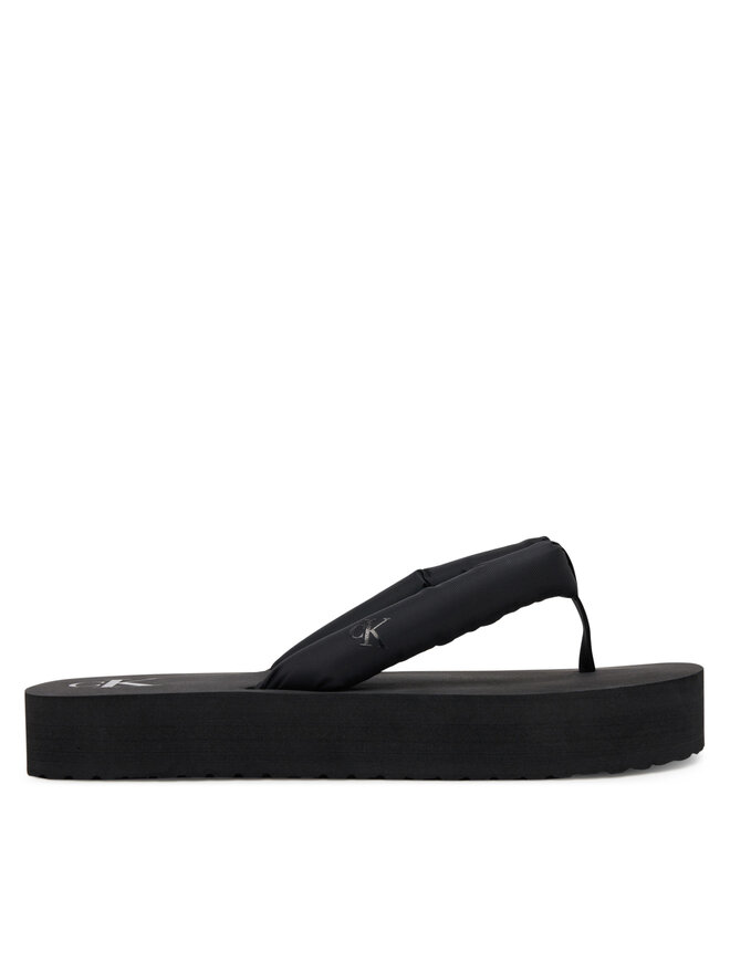 Calvin Klein Jeans Čības uz pirksta Calvin Klein Jeans Beach Sandal Flatform Ttxr Satin YW0YW01723 Melns